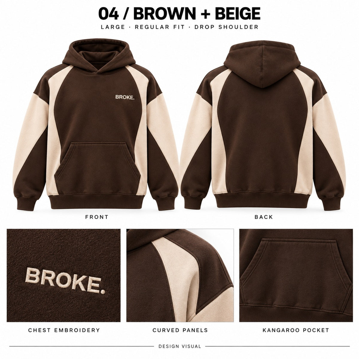 Brown + Beige Hoodie